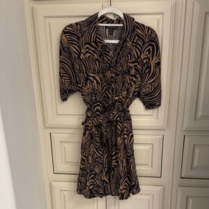 Banana Republic Black and Tan Mini Dress